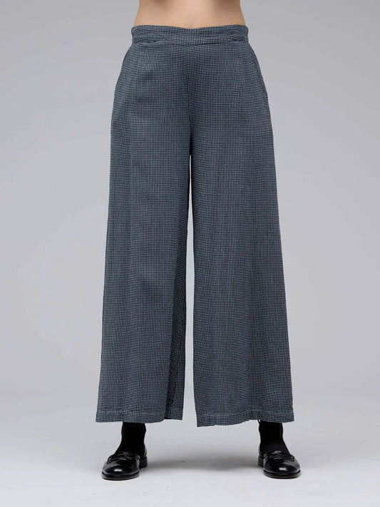 Mini Check Wide Leg Pant in Seal | Cut•Loose