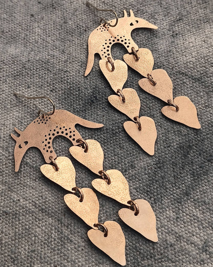 Brass Armadillo Earrings