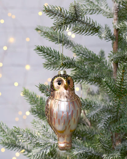 Glass Screech Owl Ornament