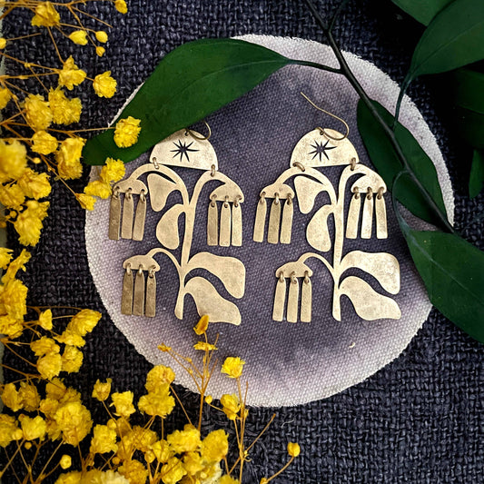 Brass Willow Dangle Earrings
