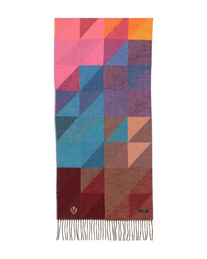 Colorblock Cozy Scarf in Orange & Pink