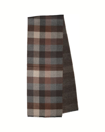 Boxplaid Reversible Cozy Scarf in Taupe