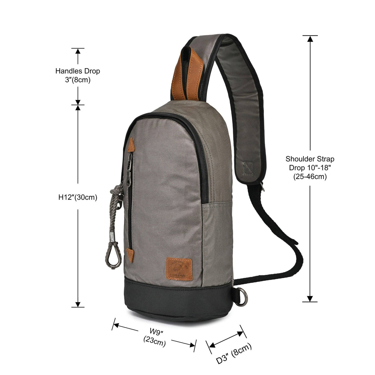 Coated Canvas Sling Bag in Burgundy