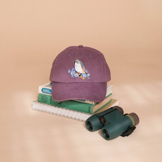 Tufted Titmouse Washed Hat in Plum