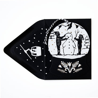 Snowman Snowglobe Shape Card