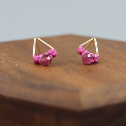 Pink Tourmaline Stud Earrings