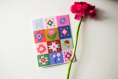 Colorful Quilt Illustration Card