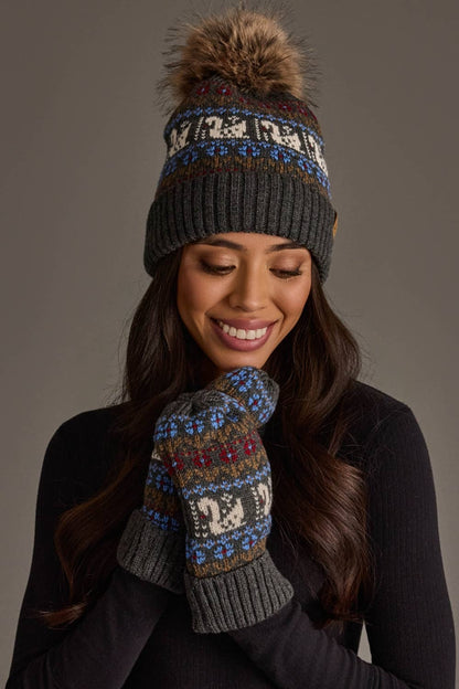 Gray Swan Pattern Mittens