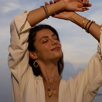 Labradorite Lotus Locket Necklace | Satya