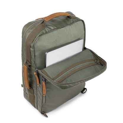 Madrone Coated Canvas Backpack in Army Green