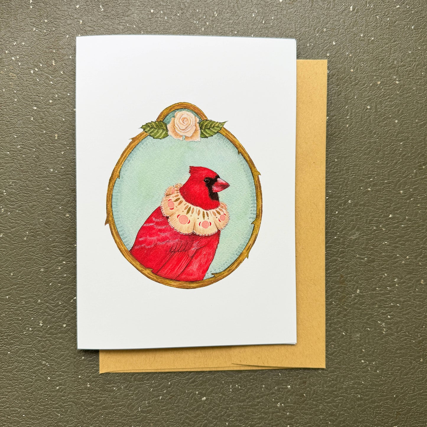 Cardinal of Roses Card