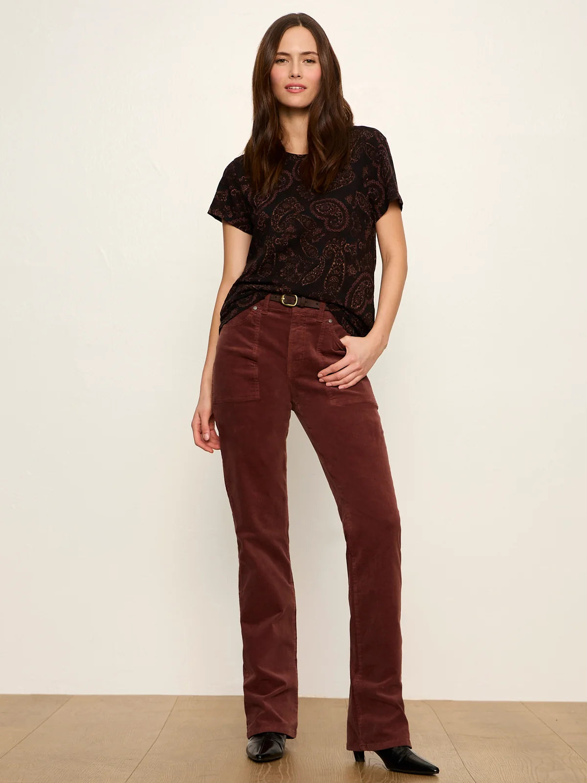The Perfect Tee in Cocoa Paisley | Sanctuary