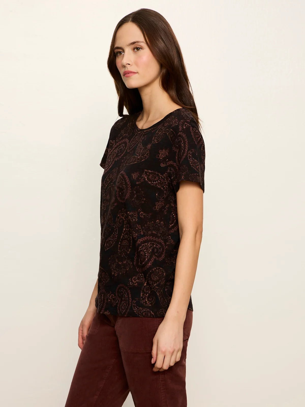 The Perfect Tee in Cocoa Paisley | Sanctuary