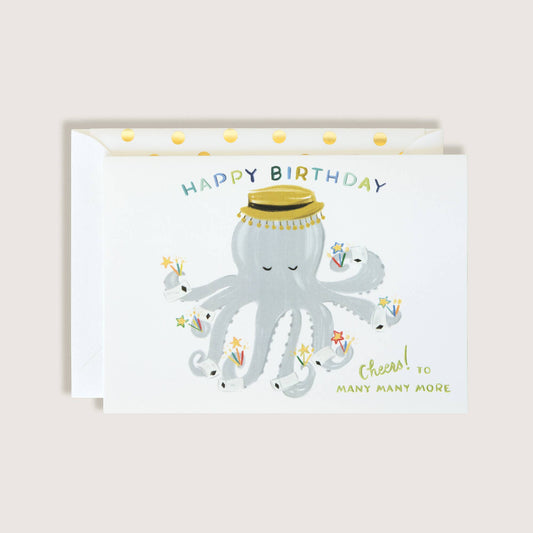 Octopus Happy Birthday Card