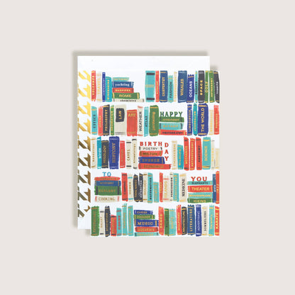 Happy Birthday Classic Library Bookshelf Card