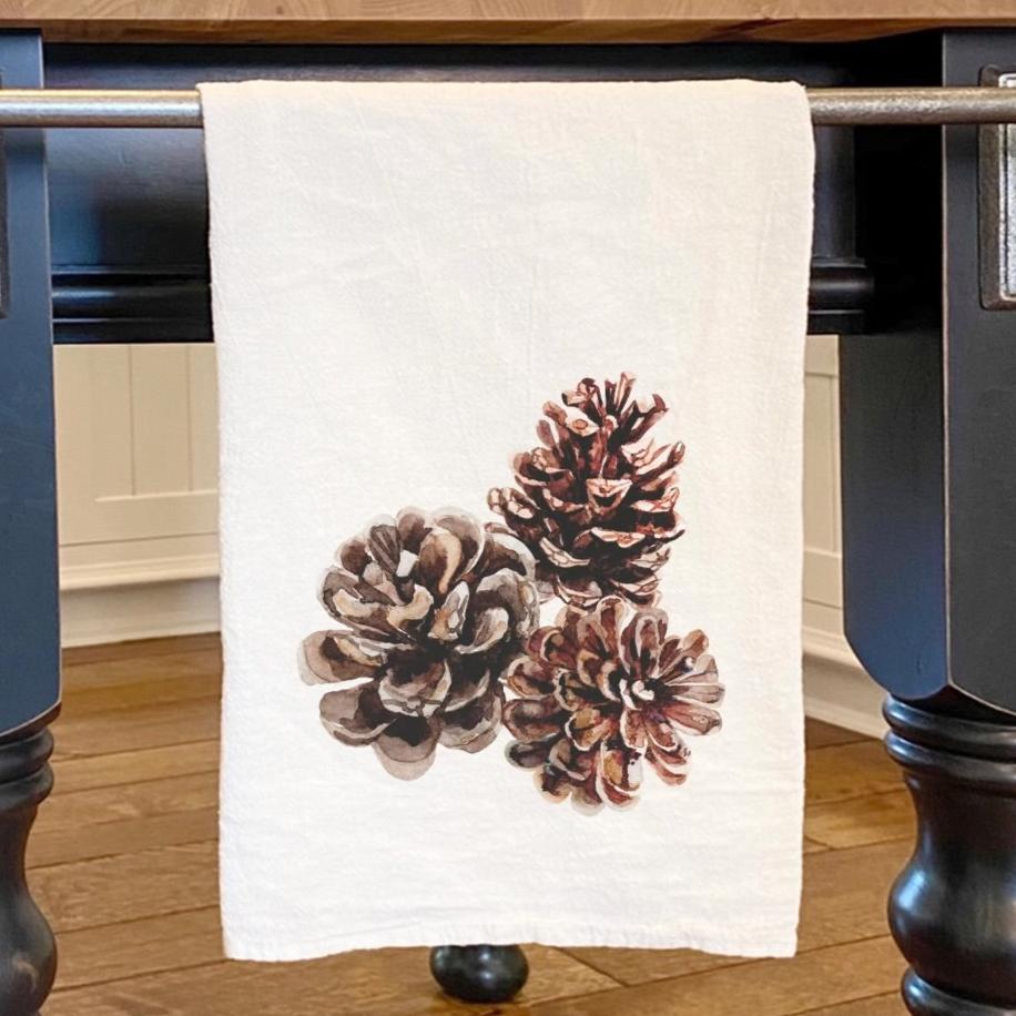 Pinecones Cotton Tea Towel