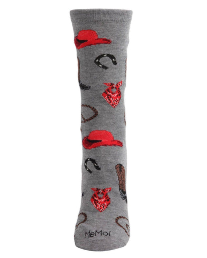 Gray Western Bamboo Crew Socks
