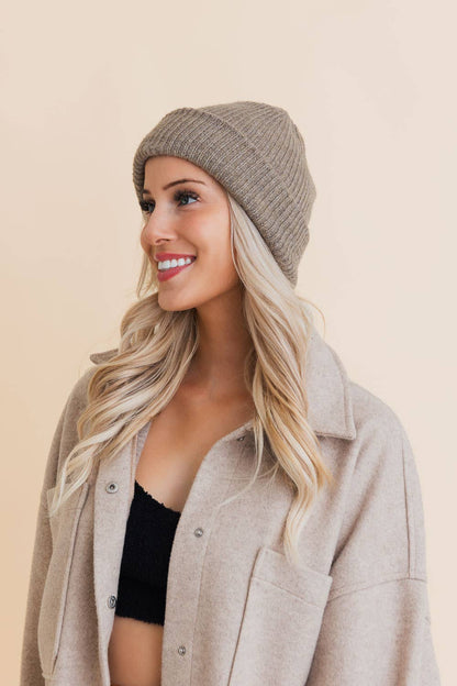 Recycled Winter Beanie in Mocha