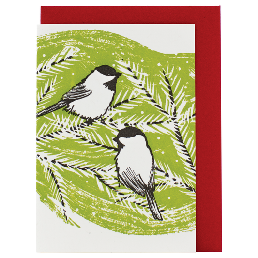 Mini Winter Chickadees Enclosure Card