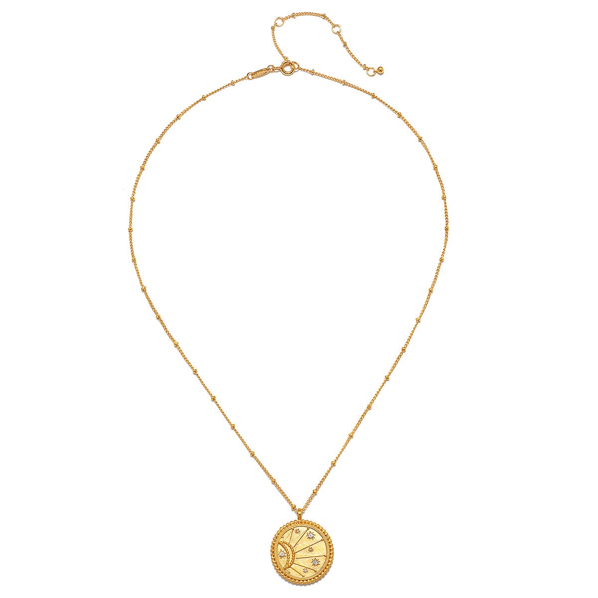 Gold Sunburst Medallion Necklace