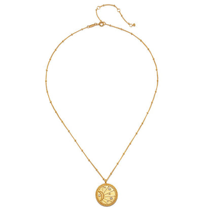 Gold Sunburst Medallion Necklace