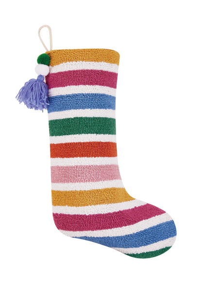 Rainbow Stocking With Pom Tassel