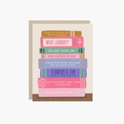 Mom Books Mother's Day Card