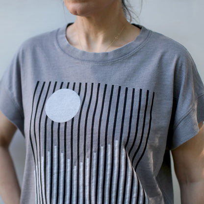 Alpine Boxy Tee in Gray