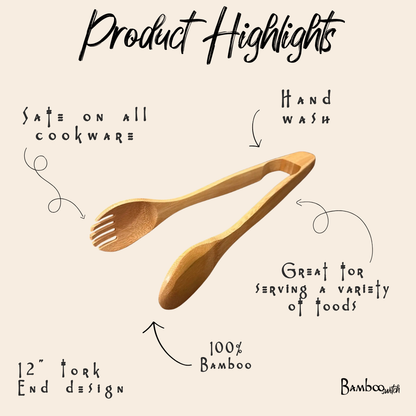 Bamboo Serving Tongs
