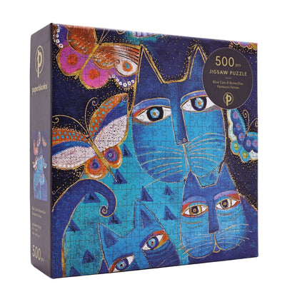 Blue Cats & Butterflies 500 Piece Puzzle