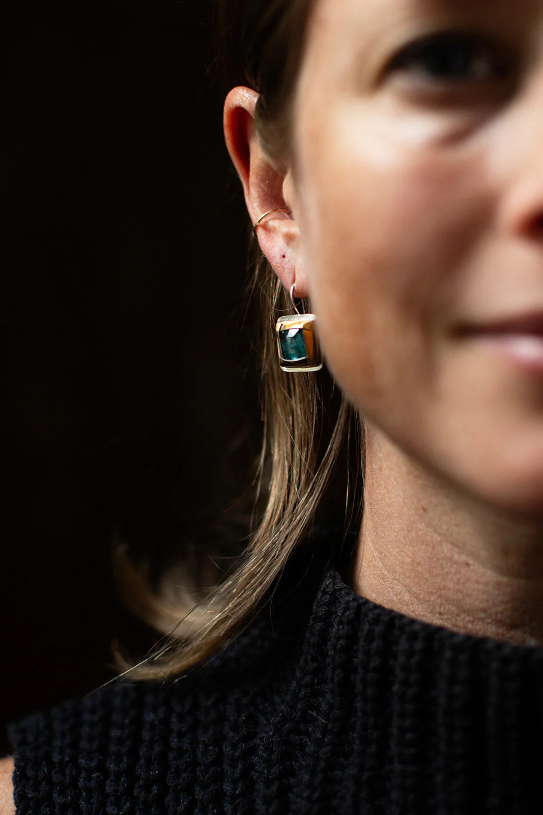 Green Kyanite Square Fold Earrings | Austin Titus