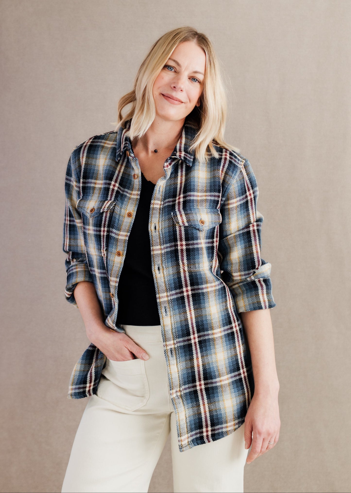 Unisex Blanket Shirt in French Blue Plaid | Outerknown