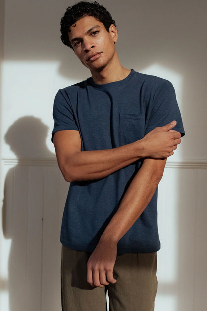 Hemp Pocket Tee in Storm Blue | Bridge & Burn