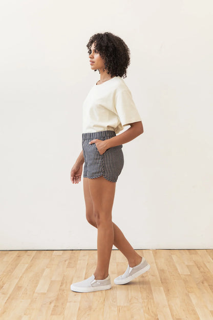 Luca Shorts in Denim Stripe | Bridge & Burn
