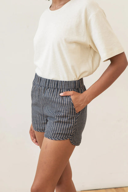 Luca Shorts in Denim Stripe | Bridge & Burn