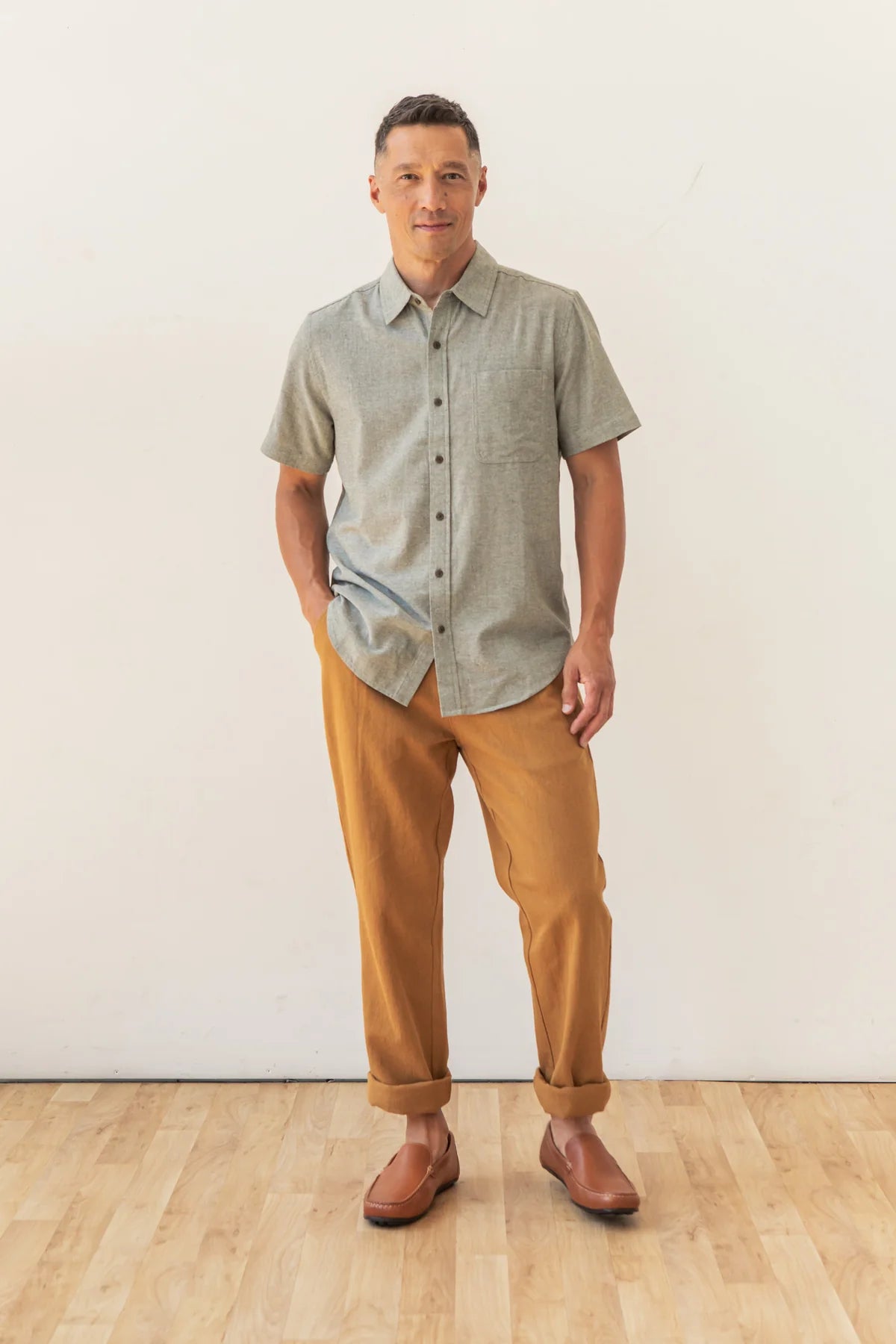 Malcom Shirt in Sage | Bridge & Burn