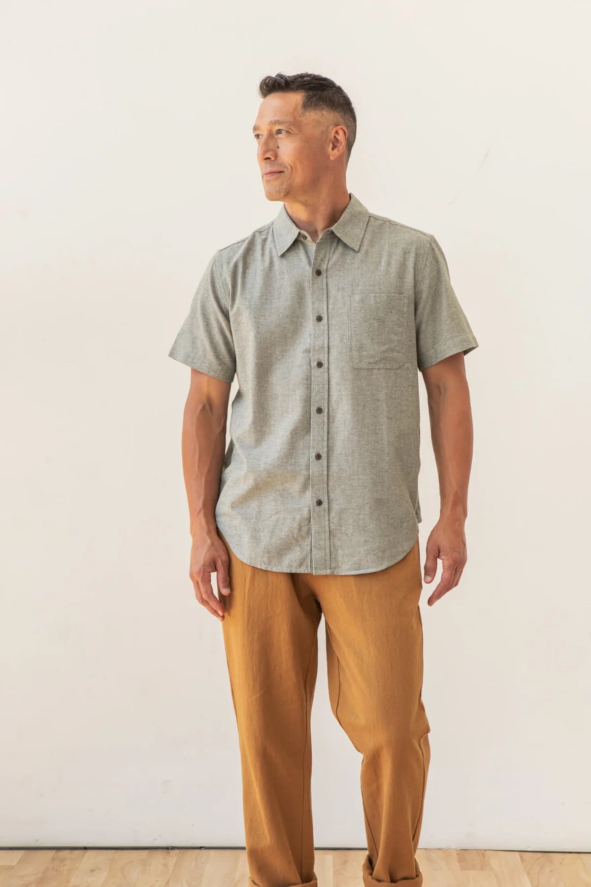 Malcom Shirt in Sage | Bridge & Burn