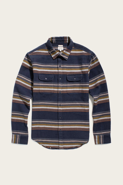 Cole Slim Shirt in Coastline Stripe | Bridge & Burn