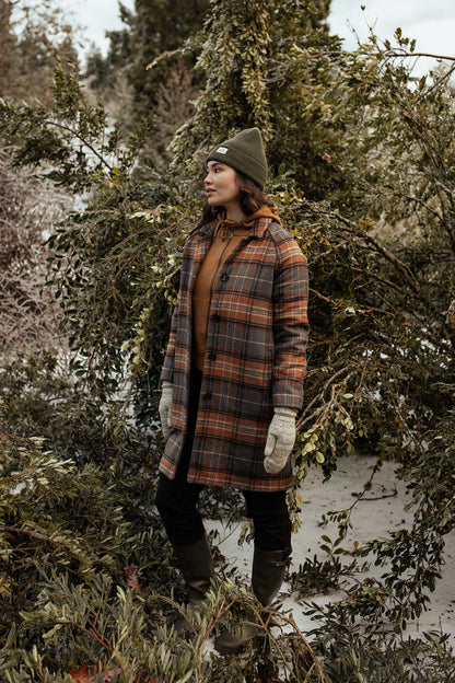 Alberta Coat in Dorset Plaid | Bridge & Burn