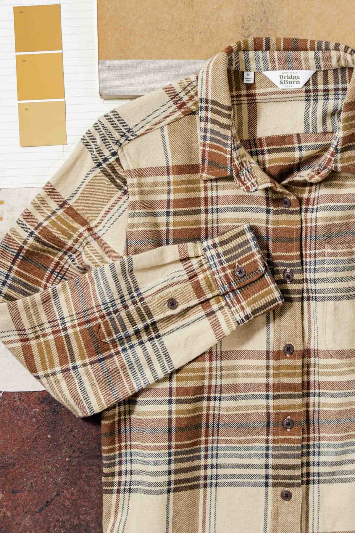 Ash Slim Shirt in Latte | Bridge & Burn