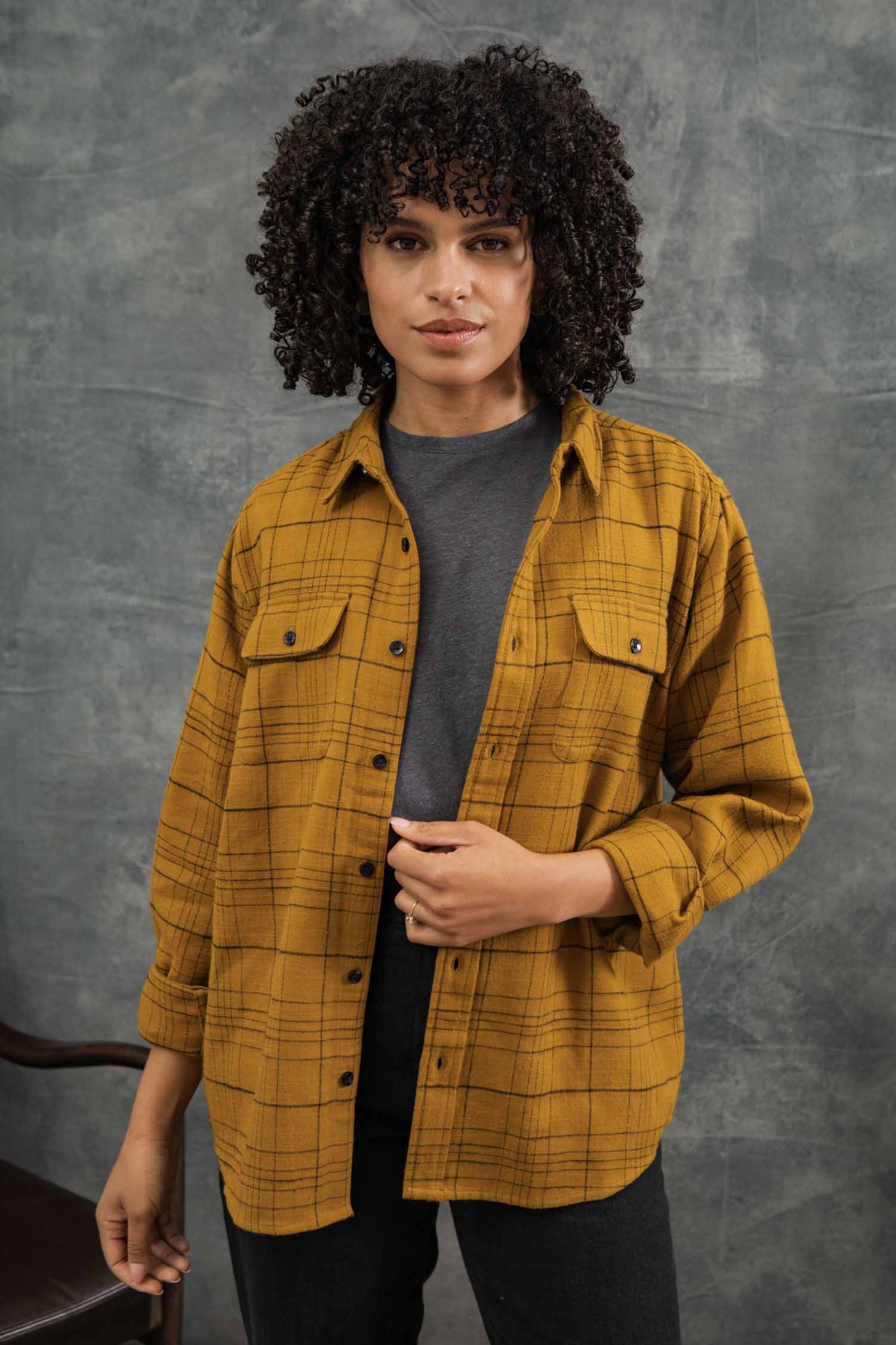 Lenon Shirt in Golden Plaid | Bridge & Burn