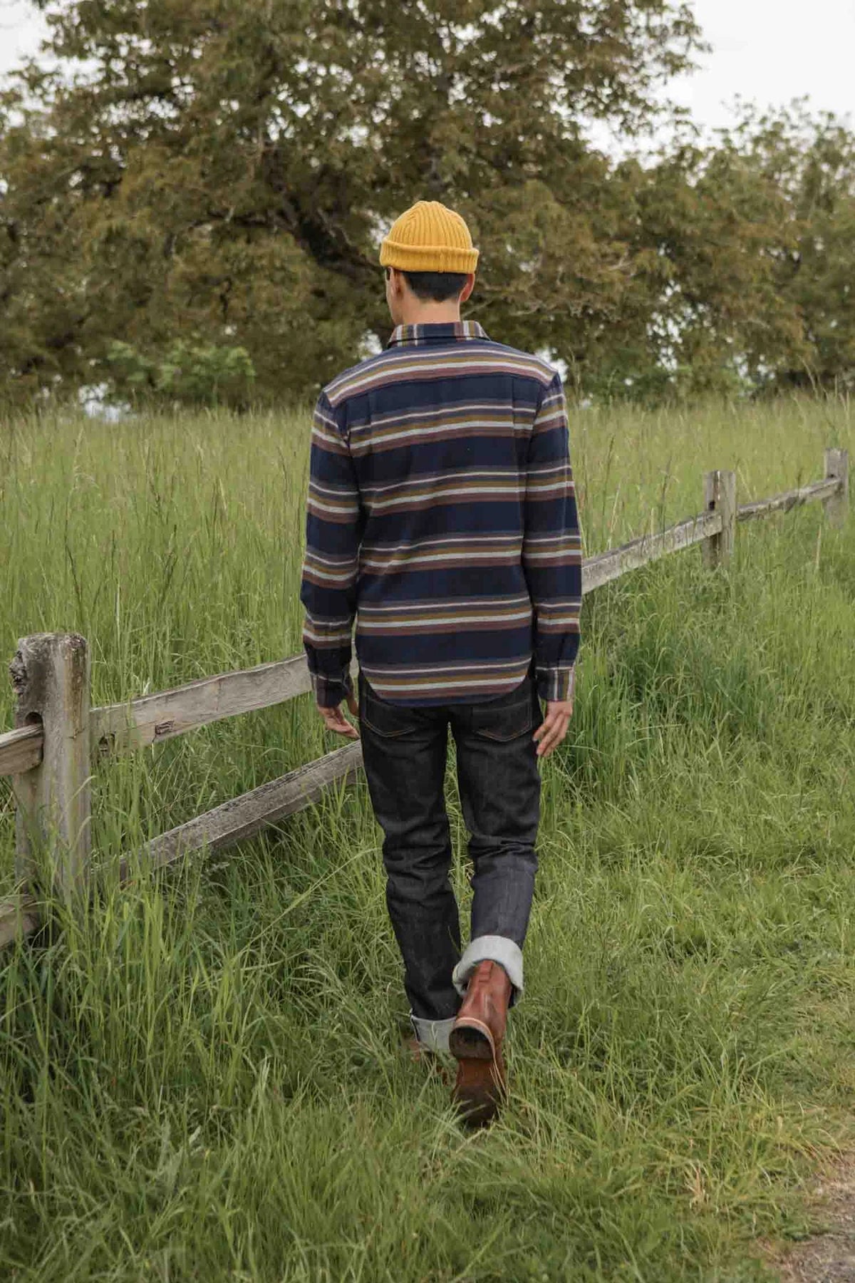 Cole Slim Shirt in Coastline Stripe | Bridge & Burn