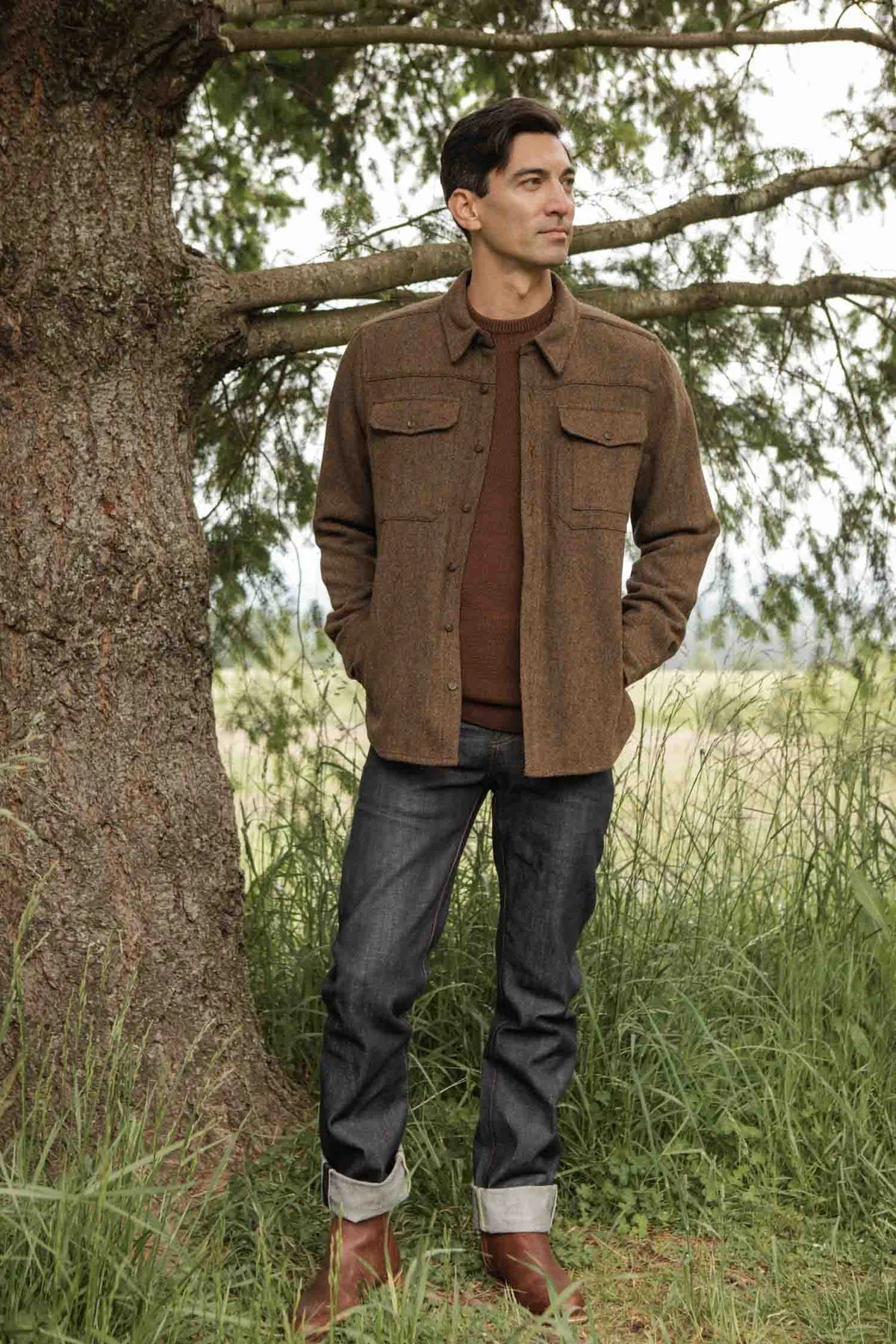 Fielding Jacket in Tawny Tweed | Bridge & Burn