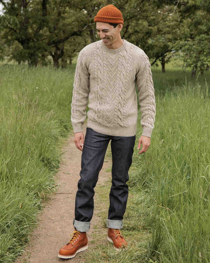 Ludlow Sweater in Flecked Oatmeal | Bridge & Burn