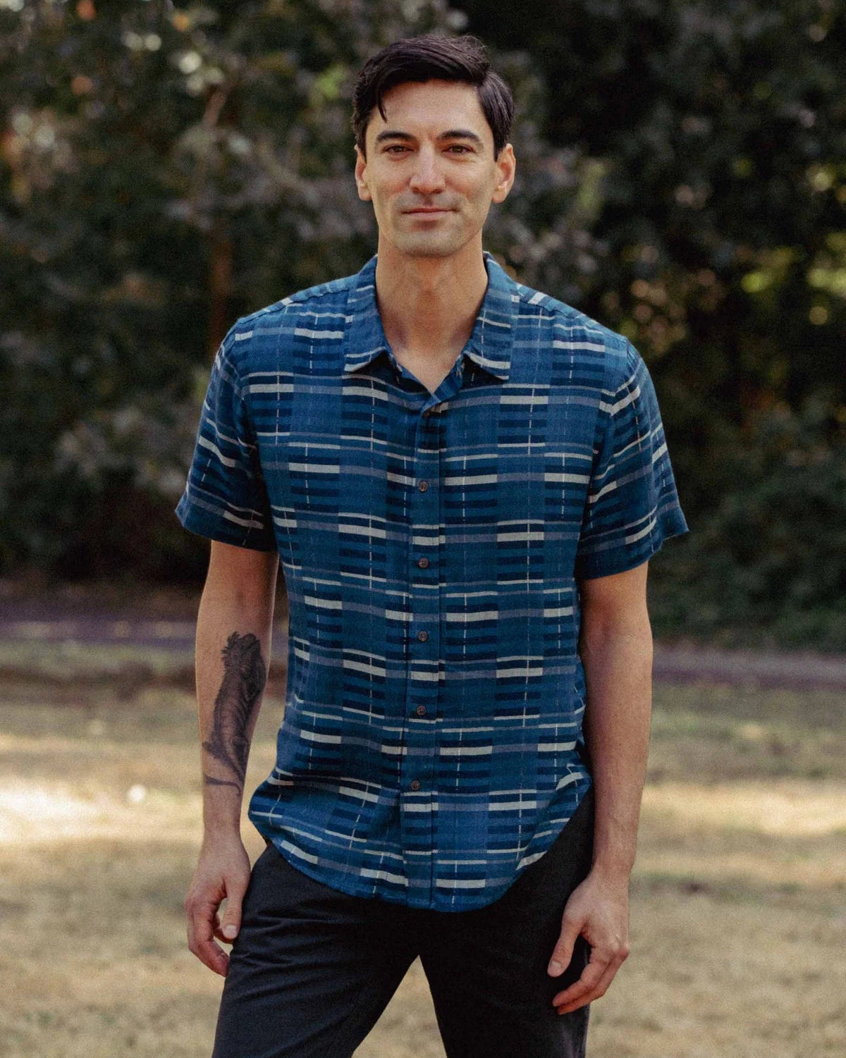 Emerson Shirt in Storm Stripe | Bridge & Burn