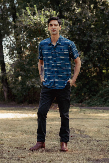 Emerson Shirt in Storm Stripe | Bridge & Burn