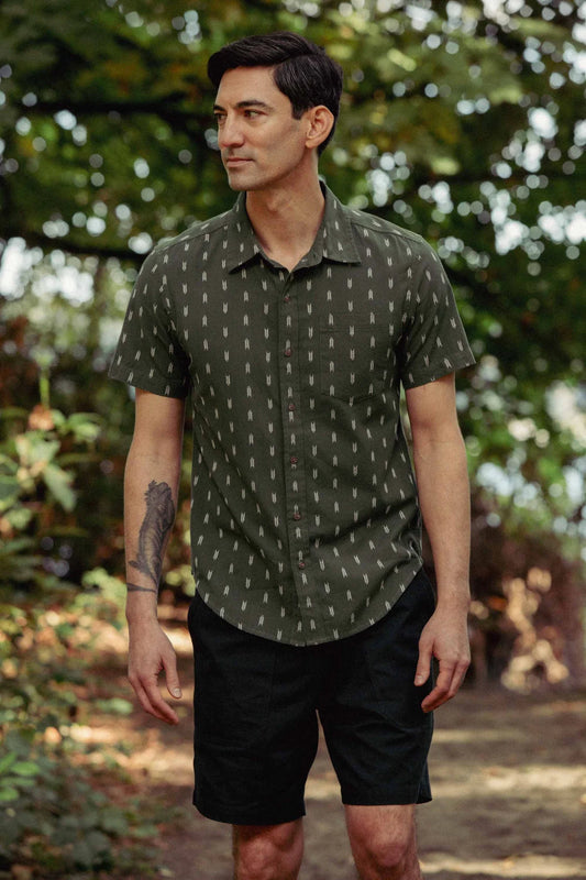 Harbor Slim Shirt in Thyme Arrows | Bridge & Burn