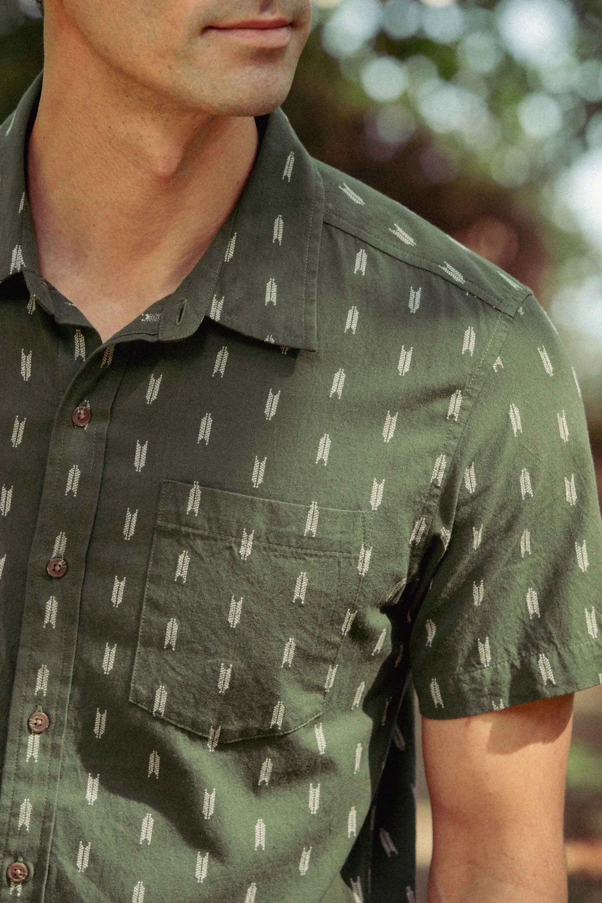 Harbor Slim Shirt in Thyme Arrows | Bridge & Burn