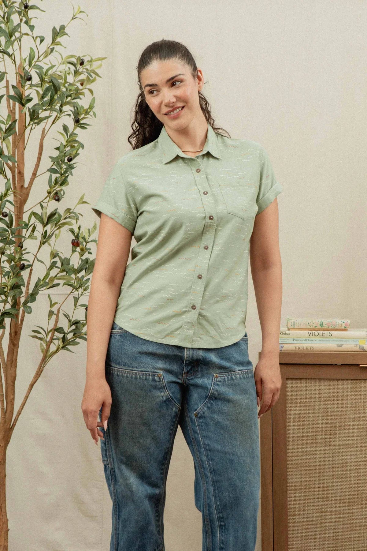 Bea Shirt in Tidal Wave Print | Bridge & Burn