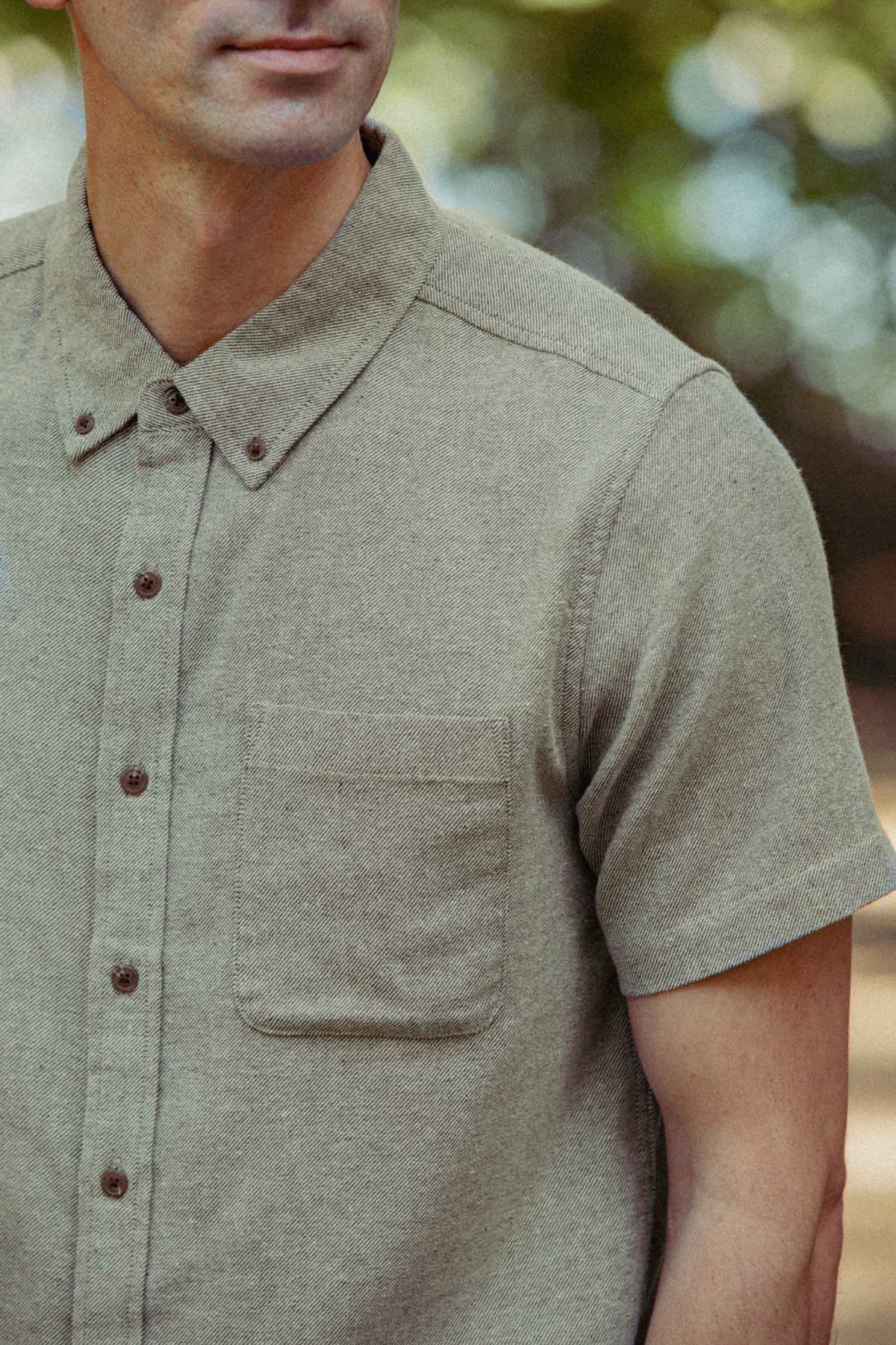 Bryce Shirt in Olive Twill | Bridge & Burn